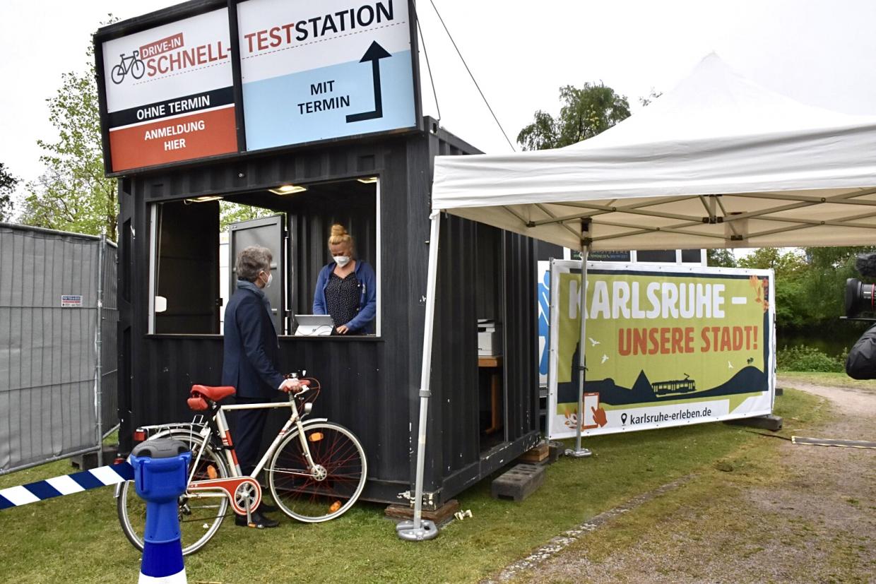 Karlsruhe CoronaTests für Fahrradfahrer Radio Regenbogen